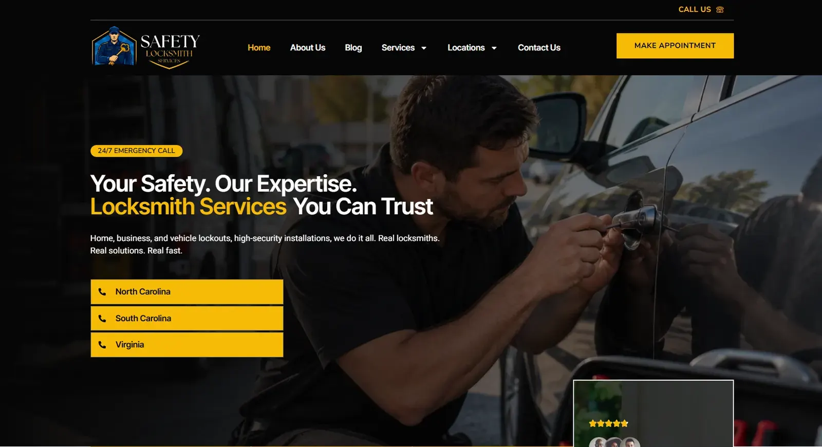 Safety Locksmith Services LLC website